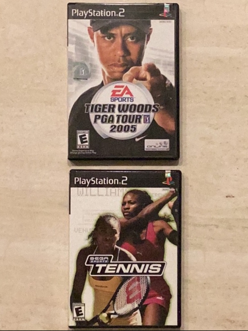 Tiger Woods PGA Tour 2005 PS2 Game & Sega Sports Tennis PlayStation 2 Game Lot